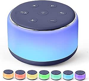 FamiSym Sleep Sound Machine for Babies Kids Adults - Rechargeable White Noise Machine for Sleeping with Night Light, 34 Soothing Sounds, Nursery Decor Baby Lullaby Machine, Registry Gift