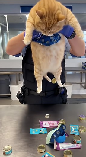 29K views · 568 reactions | Airport Security Shakes Fat Orange Cat… Everything Falls Out #orangecat #funnyanimals #cat #AI | Chunky Cat and Friends | Facebook