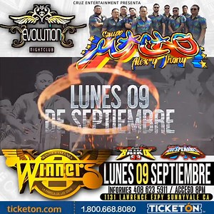 Lunes 9 de Septiembre ••Sonido Winners & Grupo Macao•• Boletos y reservaciones 408-431-4595 | Evolution Night Club | Facebook
