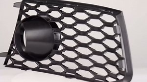 2X Front Lower Grille Honeycomb Mesh Foglight Grill Compatible with 2014-2018 Audi RS7 with Fog Light Hole OE 4G8807681G, 4G8807682G