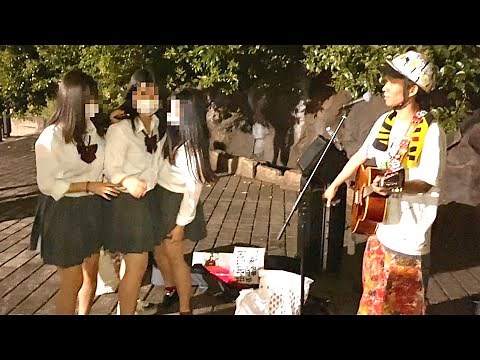 可愛すぎるパン♡チラ女子高生が路上ライブで大暴れww【日本一周#38】#滋賀