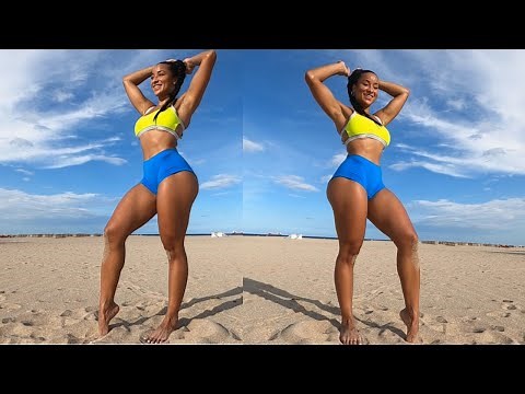 Big BOOTY Thicker Thighs Beach Workout! Model Keeta Vaccaro