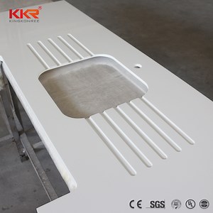[Hot Item] Custom Made Sparkle White Quartz Stone Kitchen Countertop Table Top Solid Surface Stone Countertop