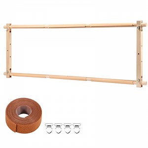 Pluokvzr Embroidery Scroll Frame Wooden Cross Stitch Scroll Frame Rotated Needlepoint Embroidery Tapestry Scroll Frame Adjustable Needlepoint Stretcher Frame for Embroidery 12 x 33inch