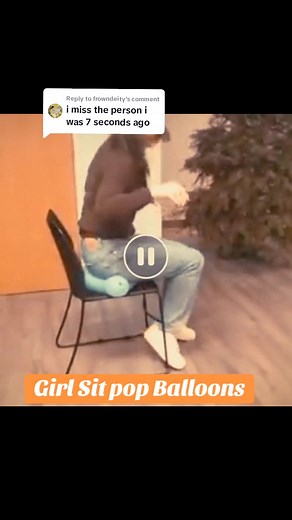 Girl Sit to Pop Balloons | Balloon Bursting Fun