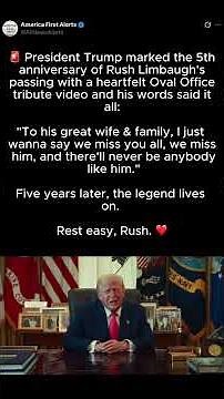 Trump Remembers Legend Rush Limbaugh – Epic Tribute You Can’t Miss!