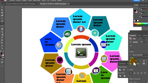 ¿Cómo Crear una Infografía en Ilustrator? | Paso a Paso En esta video-clase aprenderemos a usar las herramientas de Forma y texto para poder desarrollar una Infografía en Ilustrator. | Tuto Informática