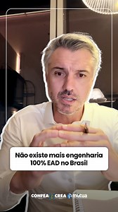 É oficial: não existem mais cursos de engenharia 100% a distância no Brasil. Agora, os cursos de engenharia, deverão, obrigatoriamente, constar de 40% da sua carga horária de maneira presencial, mais 20% presencial ou síncrono. Uma conquista construída com o esforço do Sistema Confea/Crea, seus conselheiros e presidentes de Crea. Seguimos firmes por uma formação cada vez mais qualificada! 💪🏻 | Confea/Crea