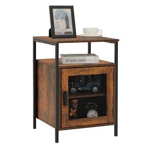 [Hot Item] Industrial Small Storage Side Table Bedside Table with Door 0079