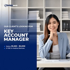 NHANH TAY ỨNG TUYỂN VỊ TRÍ KEY ACCOUNT MANAGER CÙNG NAVIGOS SEARCH. THU NHẬP LÊN ĐẾN $2,000 🌟Phúc lợi cực kỳ hấp dẫn 🌟Ứng tuyển ngay tại: https://shorturl.at/ltvET Khách hàng của Navigos Search đang tìm kiếm Key Account Manager với kinh nghiệm liên quan đến lĩnh vực y tế. Tham khảo ngay các thông tin bên dưới nếu bạn đang quan tâm đến cơ hội việc làm hấp dẫn tại vị trí cấp cao ngành Sales: 🔹Mức lương: $1,200 - $2,000 🔹Trên 5 năm kinh nghiệm Sales thiết bị y tế. 🔹 Kỹ năng giao tiếp tốt bằng 