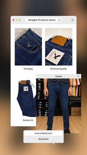 • American Eagle Straight Fit Denim Jeans – Dark Indigo Blue (Unisex) 😍50% off : @RS: 749/-😍 Size: 28, 30, 32, 34, 38. ___________________________________________________________________ Key Features: ✨️ Fit: Straight fit — relaxed through the thigh with a straight leg from knee to hem ✨️Color: Dark indigo blue with minimal fading ✨️Design Detail: Subtle eagle embroidery on the inner pocket ✨️Style: Unisex – suitable for both men and women ✨️Closure: Button waist with zip fly ✨️Care Instructio