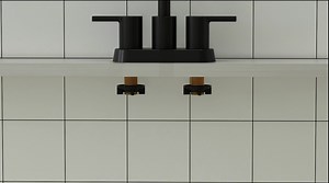 FORIOUS Matte Black Bathroom Faucet 2 Handle 4 inch Centerset Bathroom Faucet 2 Hole with Metal Pop-up Drain, 4" Black Tap for Vanity Sink