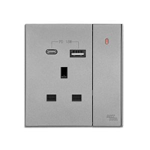 [Hot Item] Artdna Universal UK Wall Socket 13A with USB Type a C