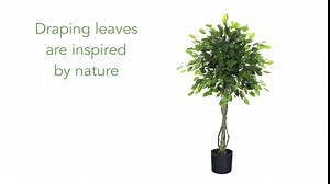 Nearly Natural 4ft. Ficus Artificial Topiary Tree, UV Resistant (Indoor/Outdoor)