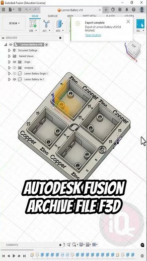 Fusion360: Export f3D file #3dprinting #fusion360tutorial #fusion360