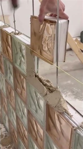 Carefully Installing Glass Blocks to Build a Modern Decorative Wall
