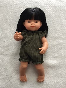 Miniland Doll Clothes 38cm, 32cm & Paola Reina Romper Crinkle Cotton - Black Olive - Etsy Australia