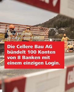Effizienter Zahlungsverkehr Die Cellere Bau AG vereinfacht ihren Zahlungsverkehr – ein Schritt zu mehr Effizienz und Übersicht. Mehr erfahren: https://okt.to/ODLCeQ | Raiffeisen