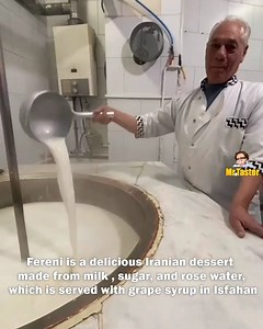 36K views · 949 reactions | Fereni, Creamy Persian Dessert with hot milk and starch with Mark Wiens, Isfahan, Iran | Mr. Taster | Facebook