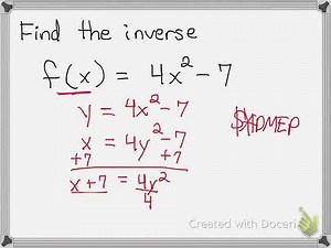 Inverse Function (squared/square root)