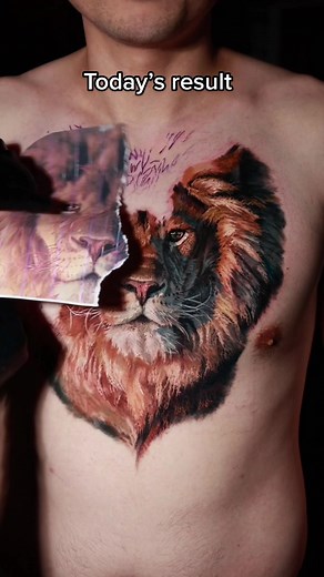 The most realistic Lion tattoo #tattoo #realismotattoo #liontattoo #tattooideas #viral