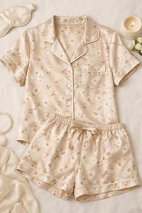 Ensemble de pyjama en satin fleuri pour femme - Vêtements de nuit de luxe doux pour un sommeil confortable - Etsy France