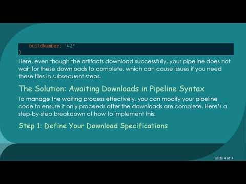 How to Await Artifact Downloads in Jenkins Pipeline with Artifactory