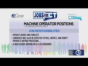 Jobs for CT: Machine Operator positions