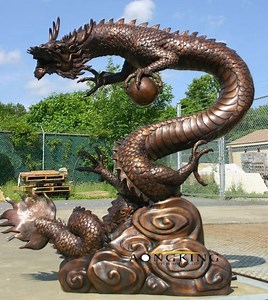 [Hot Item] Antique Large Cast Bronze Chinese Dragon Statue for Outdoor Garden Art Decoration