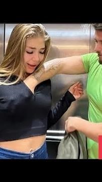 Sexy Girl Boobs Press in lift l Big boobs press prank l viral prank video #prank #pranks #shorts
