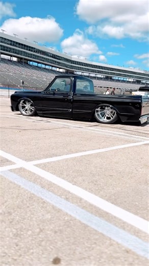 Dropped - Oh yeah bad ass slammed C10 rolling via @carrizalesjosue , black over billets is the business! #chevrolet #gmc #c10 #airsuspension #bagged #hotrod #carporn #stance #streettruck #chopped #layframe #lowfastfamous 📹 @_frostmedia | Low Fast Famous
