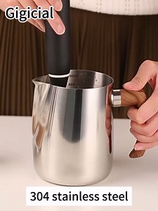 Milk Frothing Pitcher, Stainless Steel Milk Frother Cup Espresso Steaming Pitcher with Clear Scale,，Milk Coffee Cappuccino Latte Art Barista Steam Pitchers Milk Jug Cup (1000ml-sliver)