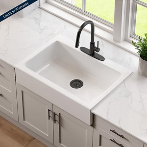 Reviews for SINKOLOGY Josephine 34 in. 3-Hole Quick-Fit Farmhouse Apron Front Drop-in Single Bowl Crisp White Fireclay Kitchen Sink | Pg 2 - The Home Depot