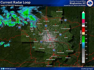 Current radar loop shows some very light and spotty rain showers entering our forecast area's most northern counties in Central NY and the Finger Lakes region. These showers are most likely to remain in the most northern counties, and remain light and spotty through the night. #NYwx #PAwx | US National Weather Service Binghamton NY