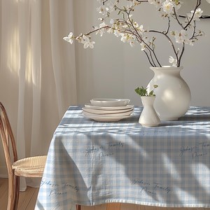 Blue Gingham Tablecloth Picnic Baby Shower Summer 1st Birthday Party Table Preppy Farmhouse Aesthetic Tablecloth Custom Name Table Decor - Etsy