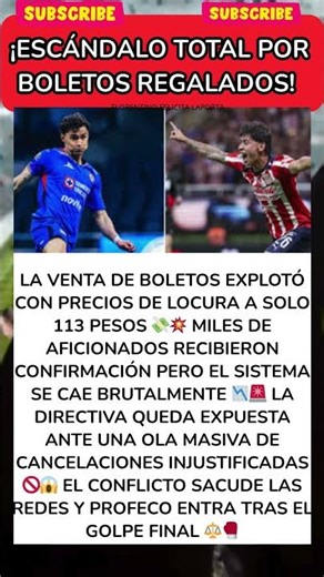 ¡ESCÁNDALO TOTAL POR BOLETOS REGALADOS! 🎟️🔥#CruzAzul #Chivas #Profeco #BoletosBaratos #LigaMX