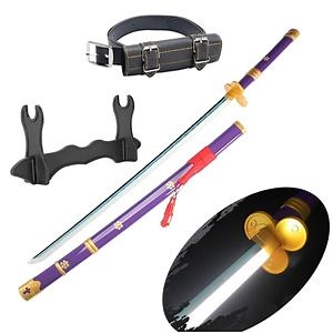 [Hot Item] 41 Inches LED Katana Cosplay Sword One Piece Roronoa Zoro Swords Yama Enma Anime Samurai Props