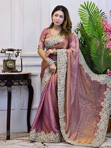 4.5K reactions · 74 shares | এত্ত সুন্দর কেন শাড়িটা  Fendi Satin Silk With Resom & Sequence Embroidery Designer Blouse Pecs | Aronno-অরন্য | Facebook