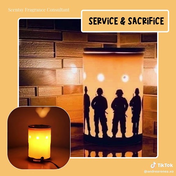 Honor. Gratitude. Light. 🇺🇸✨ The Service & Sacrifice Warmer shines as a tribute to those who have served, casting a glow that fills your home with meaning respect. 💜 #Scentsy #HonorAndServe #GratefulHeart