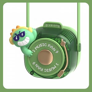 [Hot Item] Cartoon Mini Cute Fun Small Fan USB Charging Handheld Hanging Neck Portable Leafless Hanging Rope Fan