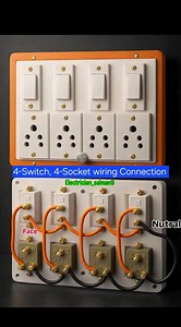 4 socket 4switch ka connection kaise karte hai aiiye dekhte hai gayis #pyaar #travel #electronics | Electrician Salman