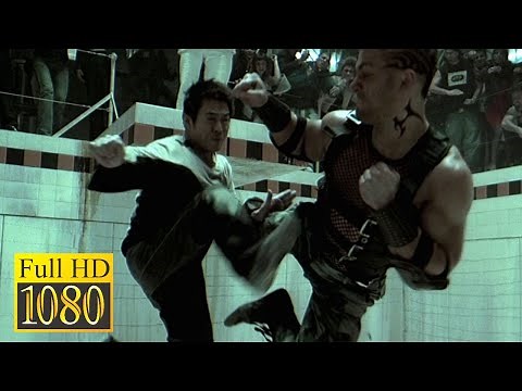 Jet Li fights in the pool against Scott Adkins and other fighters in the movie Danny the Dog (2005)