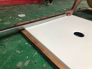 [Hot Item] Bathroom Accessories Rectangle Artificial Gel Coat Marble Stone Shower Plate Tray