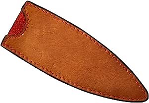 deejo - Leather Sheath – Genuine Calf Leather Case for 27G Folding Knife – Natural Finish, Lightweight Protection for Everyday Carry