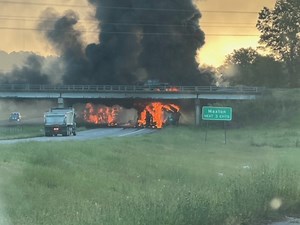 Eastbound lanes of Highway 74 in Laurinburg remain closed after fiery crash