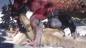 Gay monster breeding in the snow