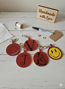 Personalized Faux Leather Keychain With Iron-on Initials, Unicorn or Smiley Face Designs - Handmade Gift - Bag & Key Accessory - Etsy Australia
