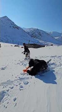 Snowballing in heavy snow and beautiful, pristine nature...