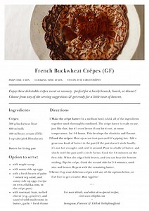 French Buckwheat Crêpes Recipe Card – Naturally Gluten-free Printable, Easy French Crêpes Recipe to Frame - Etsy UK