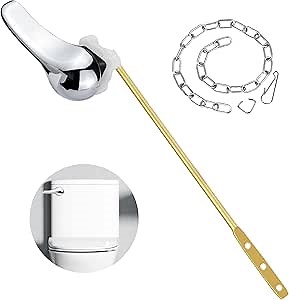 Hidnvefen Toilet Handle Replacement Kit Universal Toilet Flush Handle, Zinc Alloy Toilet Tank Trip Lever with H2 Brass Arm, Compatible with American Standard/Mansfield Toilet